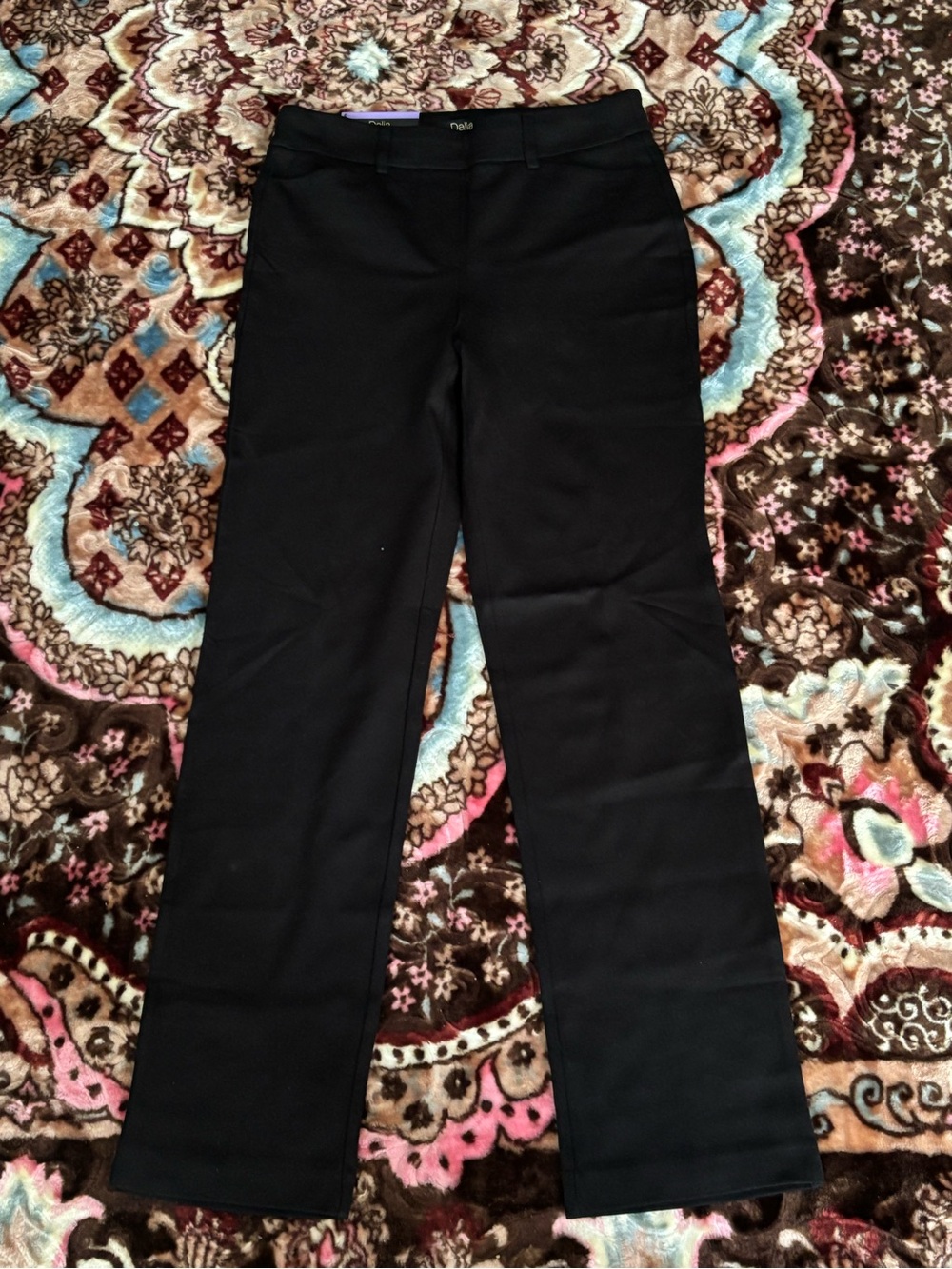 Dalia Black Straight-Leg Women's Pants